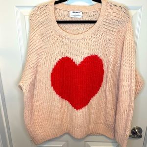 Oversized Baby Pink Heart Sweater